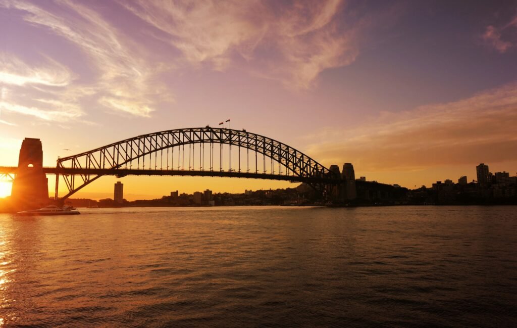 Sydney Harbour Bridge with an amazing sunset